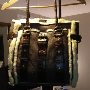 BCBG Shearling/Leather Purse - Used - Must Go!!!